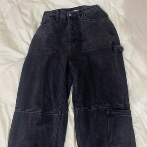 PacSun Dark Grey Baggy Carpenter Pants